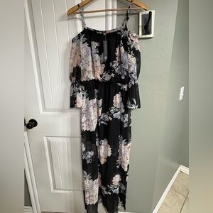As U Wish Black Floral Maxi Dress